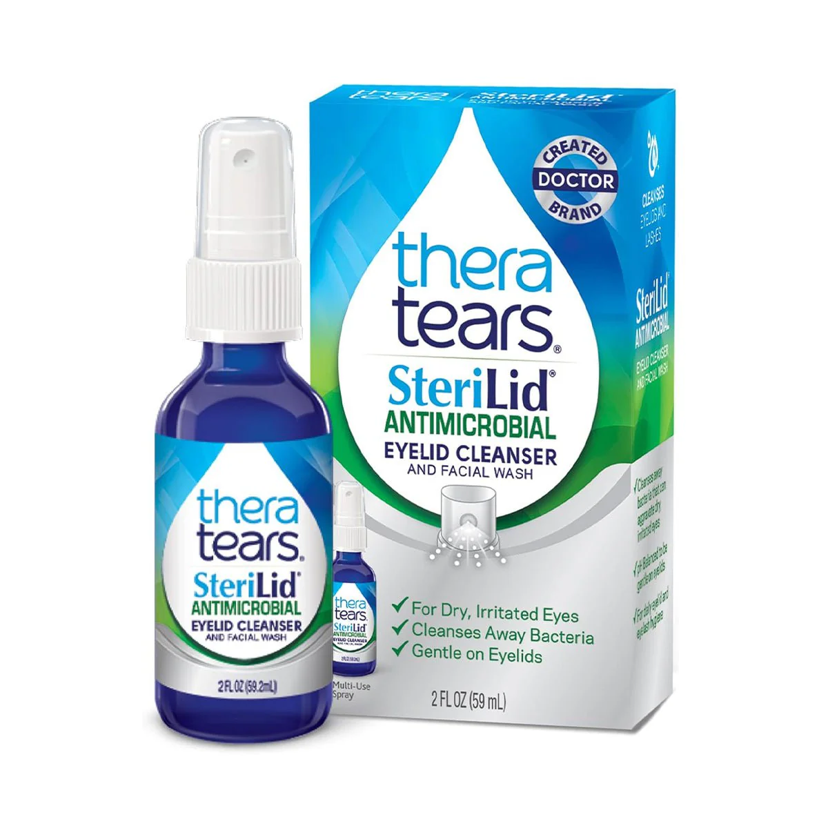 TheraTears SteriLid Antimicrobial Eyelid Cleanser, (2 fl oz Spray) - Image 2