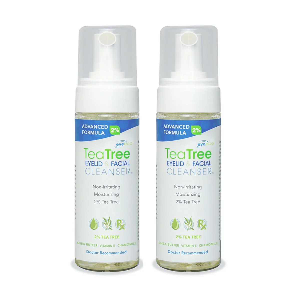 TranquilEyes - Advanced Formula 2% Tea Tree Eyelid and Facial Cleanser (2-Pack) 50mL Bottles