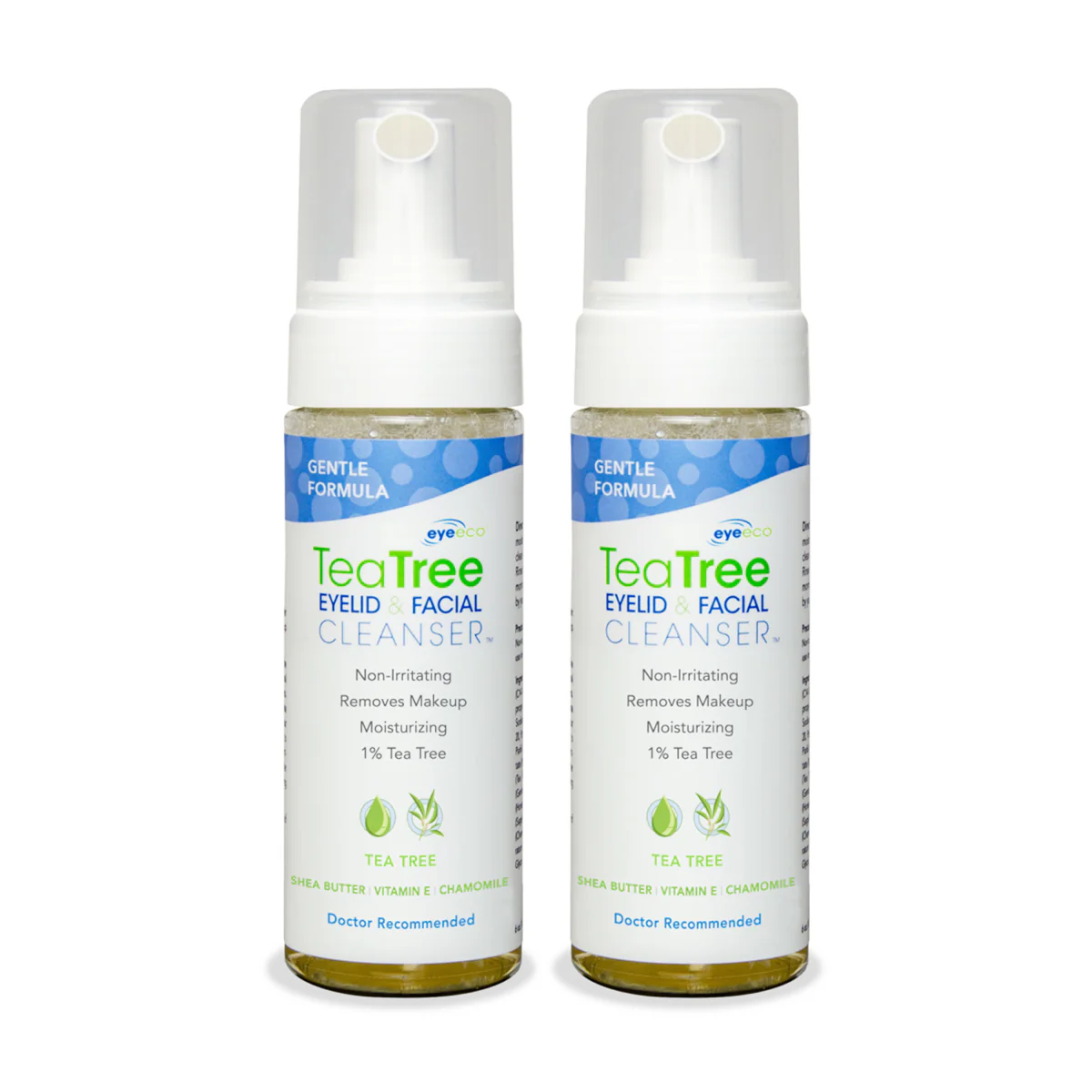 TranquilEyes - Gentle Formula 1% Tea Tree Eyelid & Facial Cleanser 50 ml 2-Pack