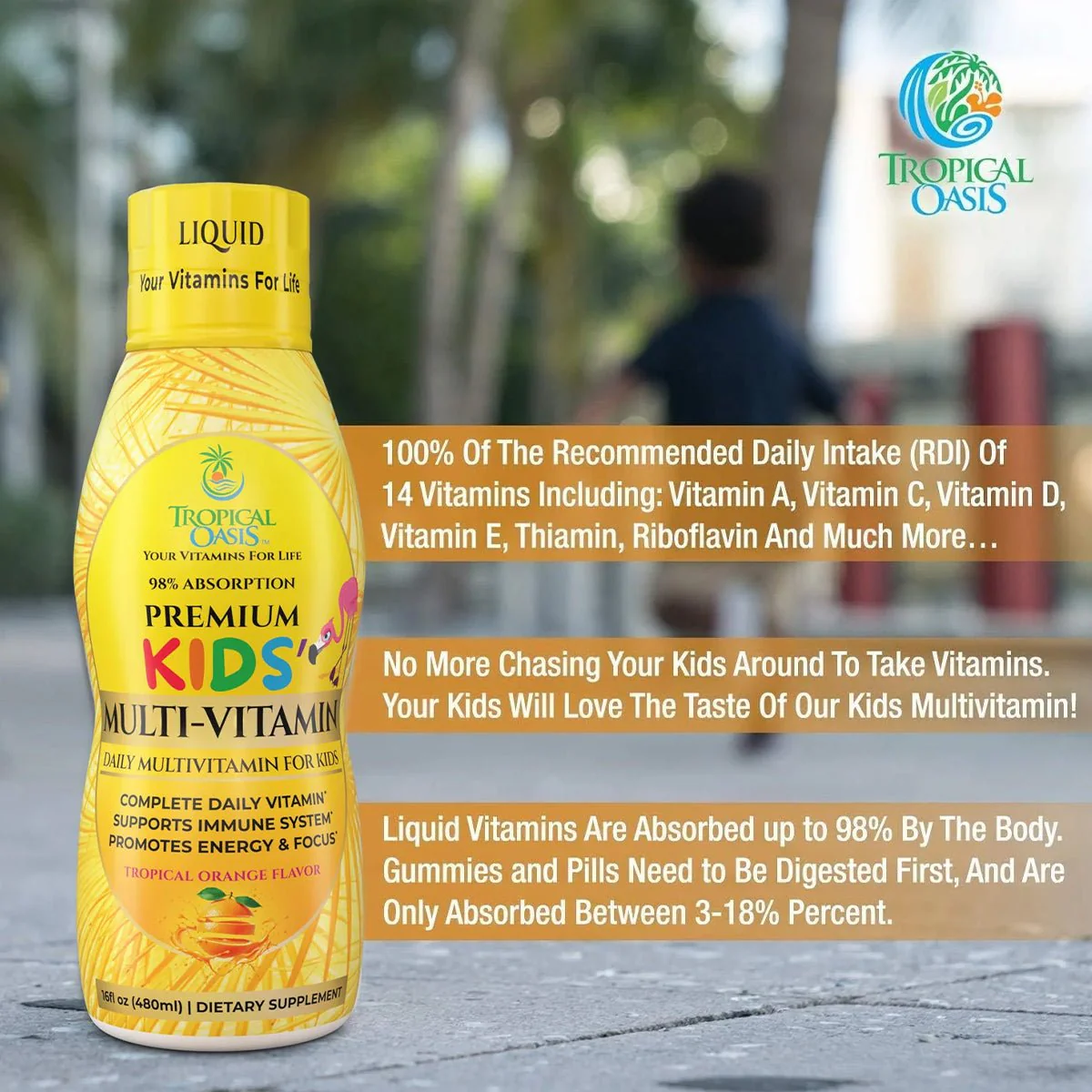 Tropical Oasis Kids Liquid Multivitamin (16oz.) - Image 6