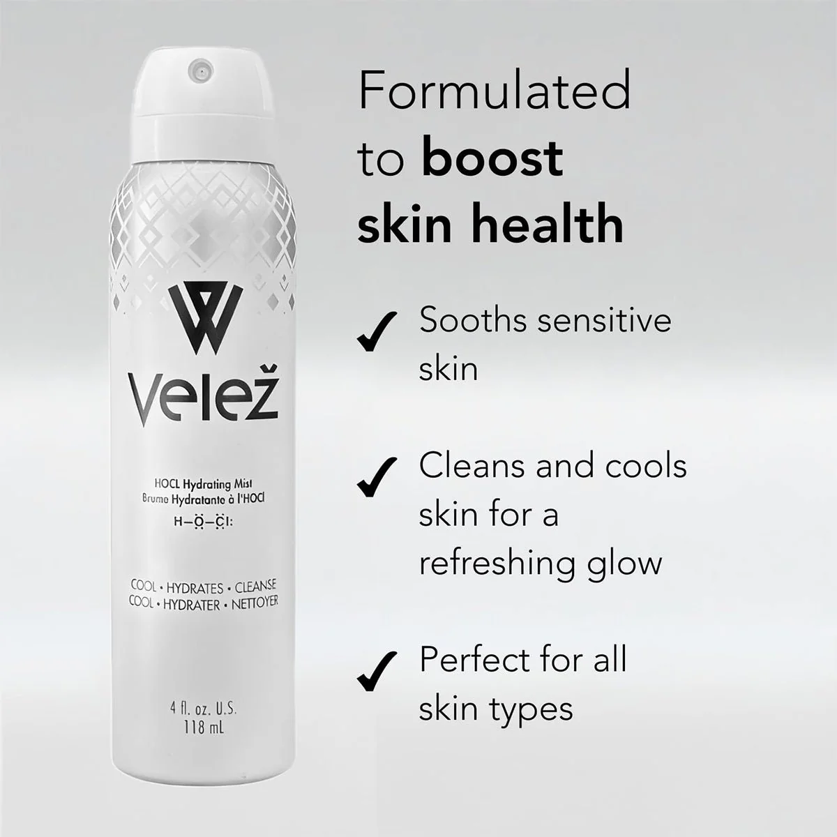 Velez Hypochlorous (HOCL) Hydrating Mist for Face and Eyelids (4 oz / 120mL) - Image 3