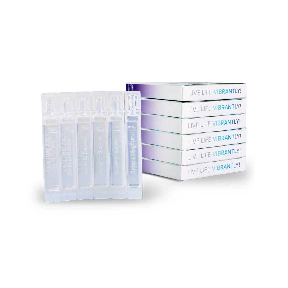 Vibrant Vue Saline Lens Rinse and Insertion Fill Solution, 100% Preservative Free, 100 Vial box - Image 3