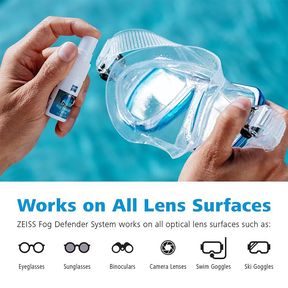 ZEISS Fog Defender System Anti-Fog Spray for Glasses – 1 Spray Bottle and 1 Microfiber Cloth - Image 6